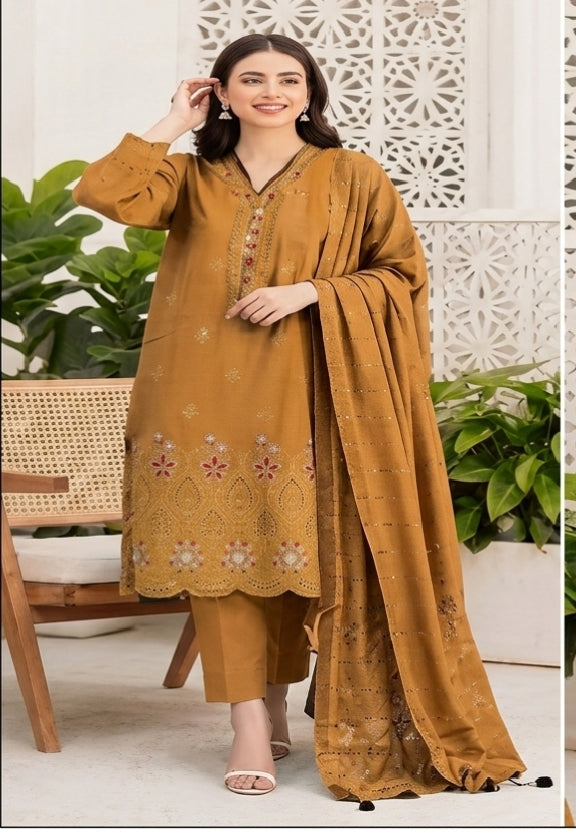 TANA DORA=Fancy Boring Daman-Cutwork Sequence Dupatta