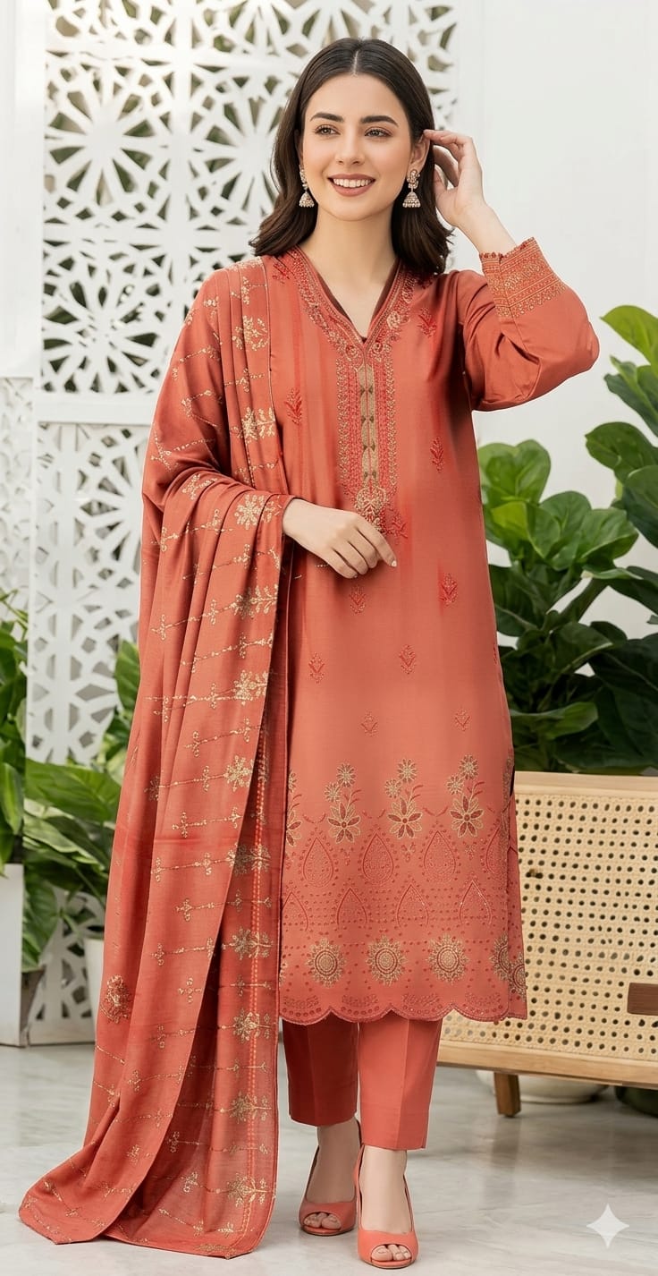 TANA DORA=Fancy Boring Daman-Cutwork Sequence Dupatta
