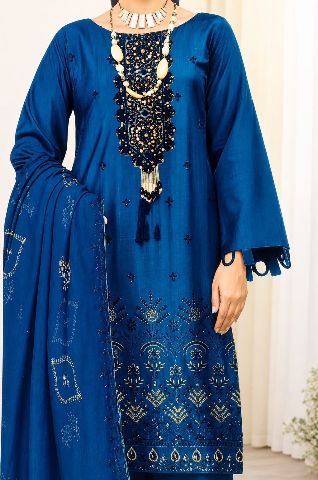 MINSA by P.K-Elegant royal blue 3-piece suit