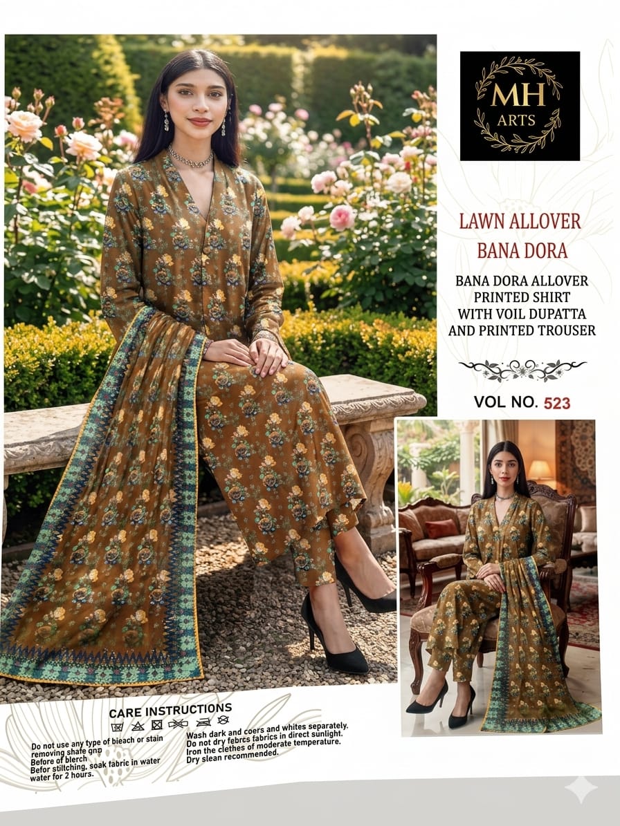 Premium Bana Dora lawn (lightweight & breathable)